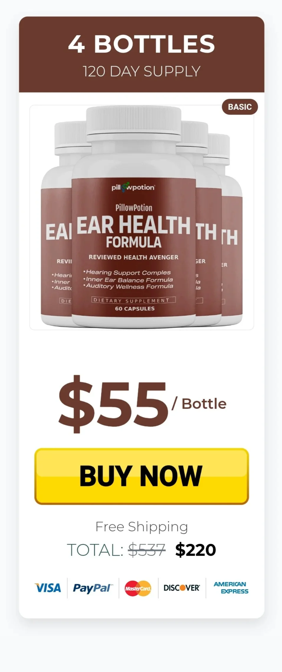 Ear Health Formula™ 4 bottles pricing